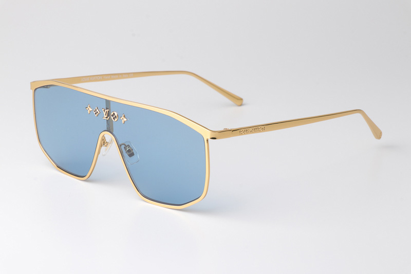 Z1852U Golden Mask Sunglasses Gold Blue