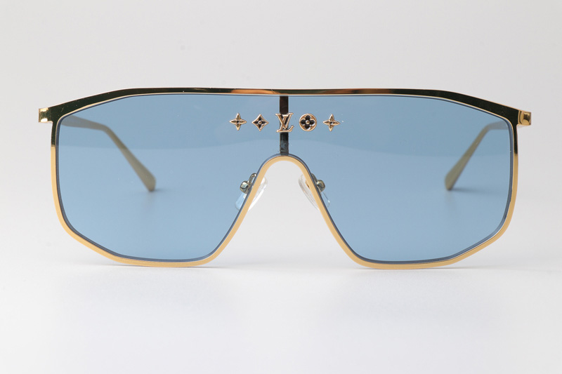 Z1852U Golden Mask Sunglasses Gold Blue