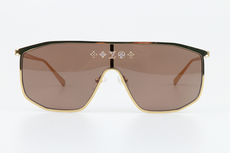 Z1852U Golden Mask Sunglasses Gold Brown