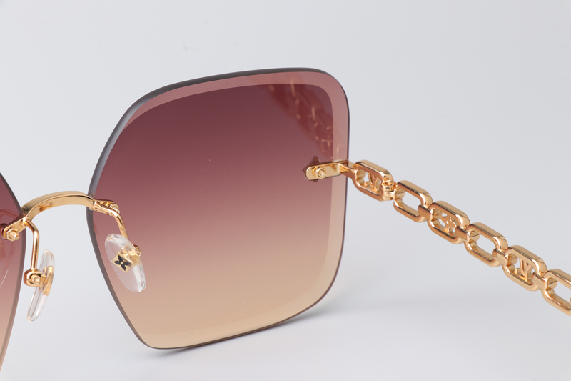 Z1860U Sunglasses Gold Gradient Red