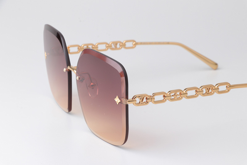 Z1860U Sunglasses Gold Gradient Red