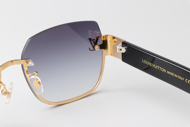 Z1863 Sunglasses Gold Black Gradient Gray