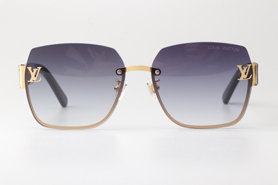 Z1863 Sunglasses Gold Black Gradient Gray