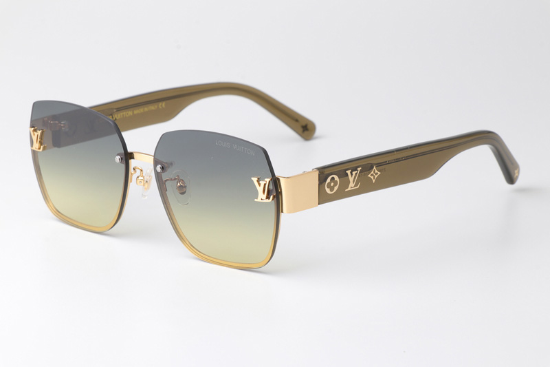 Z1863 Sunglasses Gold Brown Gradient Gray