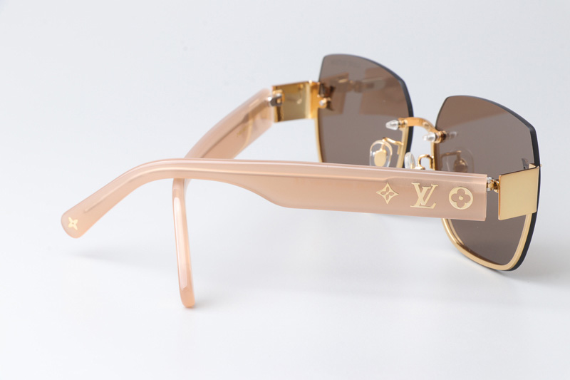 Z1863 Sunglasses Gold Pink Brown