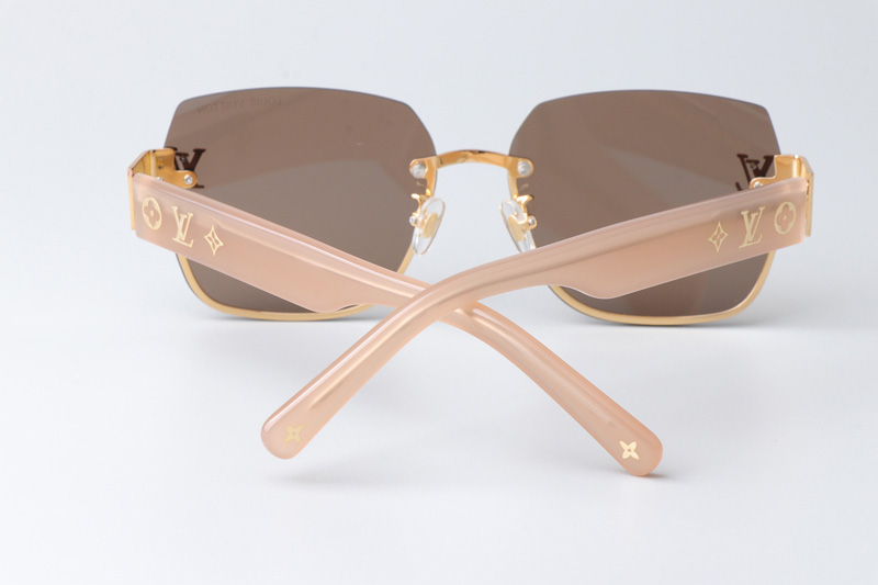 Z1863 Sunglasses Gold Pink Brown