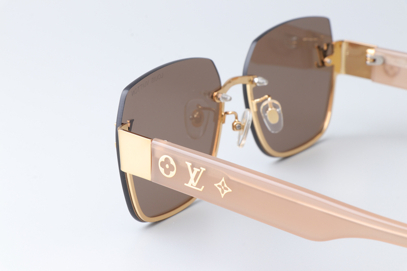 Z1863 Sunglasses Gold Pink Brown