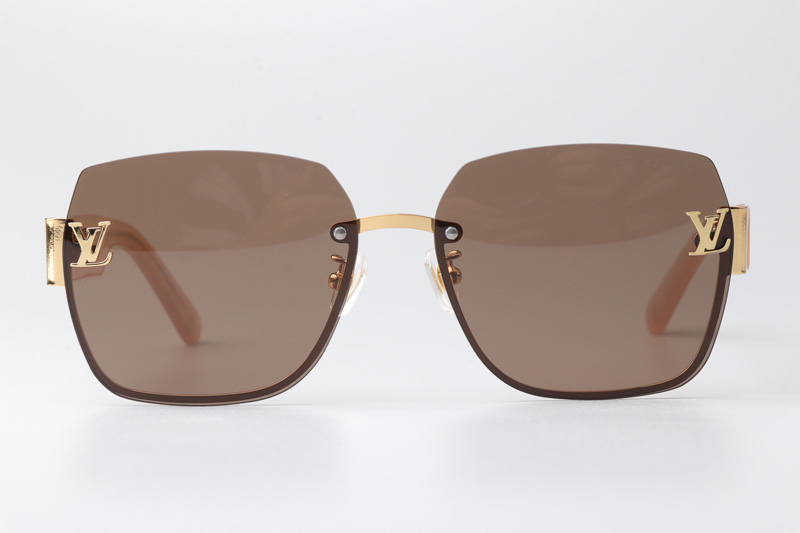 Z1863 Sunglasses Gold Pink Brown