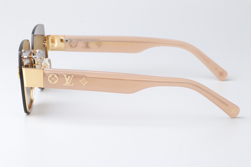 Z1863 Sunglasses Gold Pink Brown