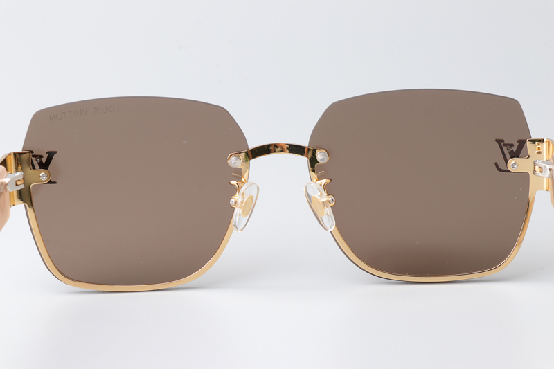 Z1863 Sunglasses Gold Pink Brown