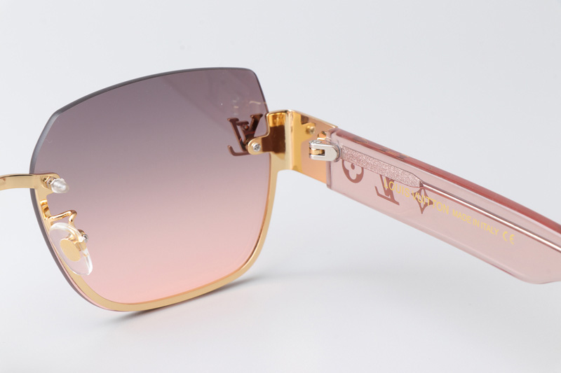 Z1863 Sunglasses Gold Pink Gradient Pink