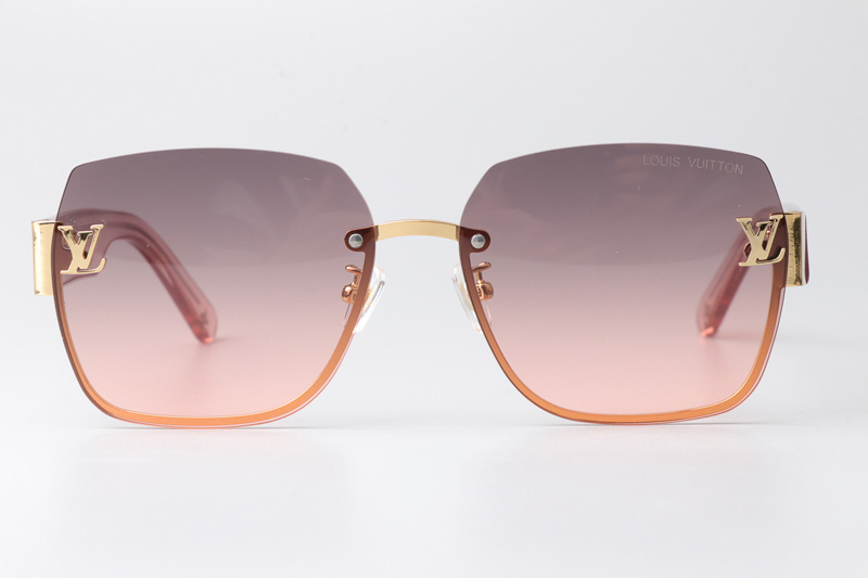 Z1863 Sunglasses Gold Pink Gradient Pink