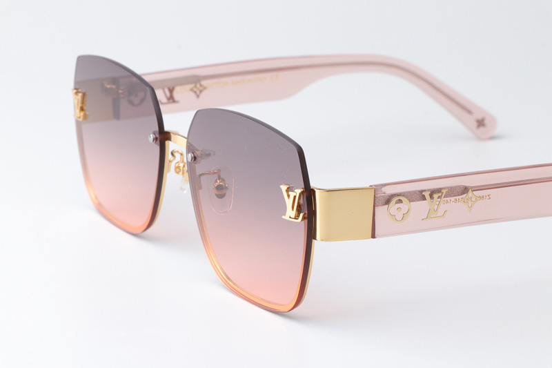 Z1863 Sunglasses Gold Pink Gradient Pink