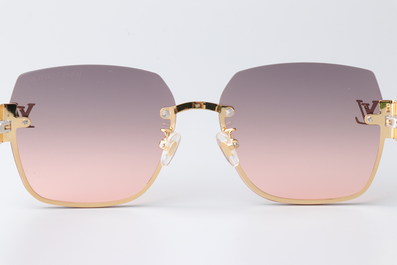 Z1863 Sunglasses Gold Pink Gradient Pink