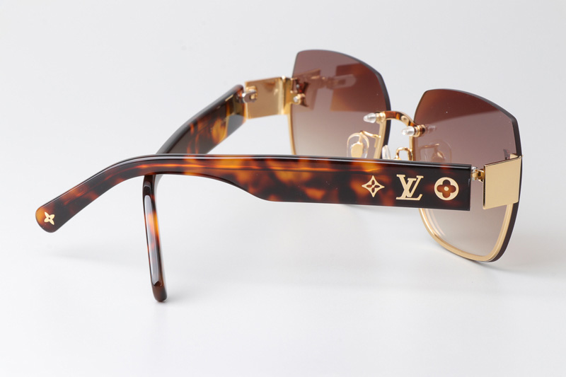 Z1863 Sunglasses Gold Tortoise Gradient Brown