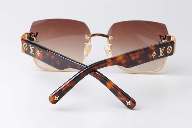 Z1863 Sunglasses Gold Tortoise Gradient Brown