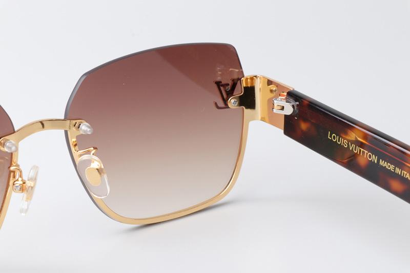 Z1863 Sunglasses Gold Tortoise Gradient Brown