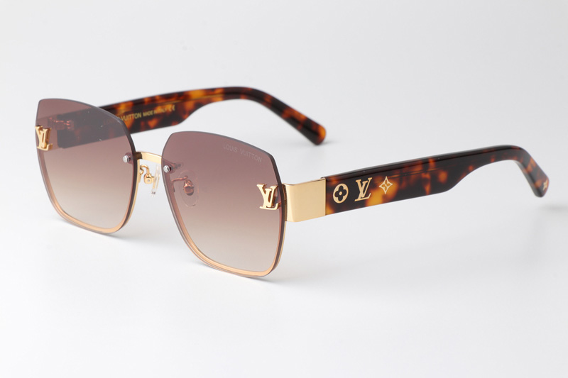 Z1863 Sunglasses Gold Tortoise Gradient Brown