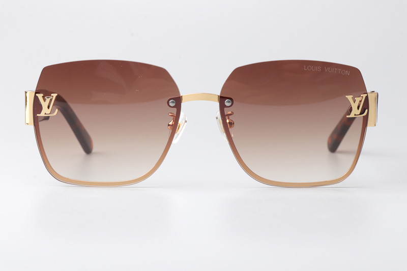 Z1863 Sunglasses Gold Tortoise Gradient Brown