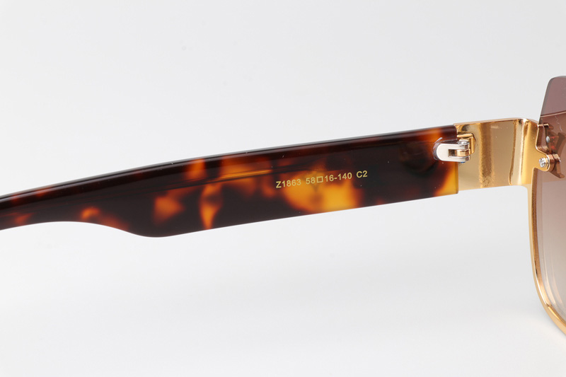 Z1863 Sunglasses Gold Tortoise Gradient Brown