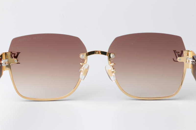 Z1863 Sunglasses Gold Tortoise Gradient Brown