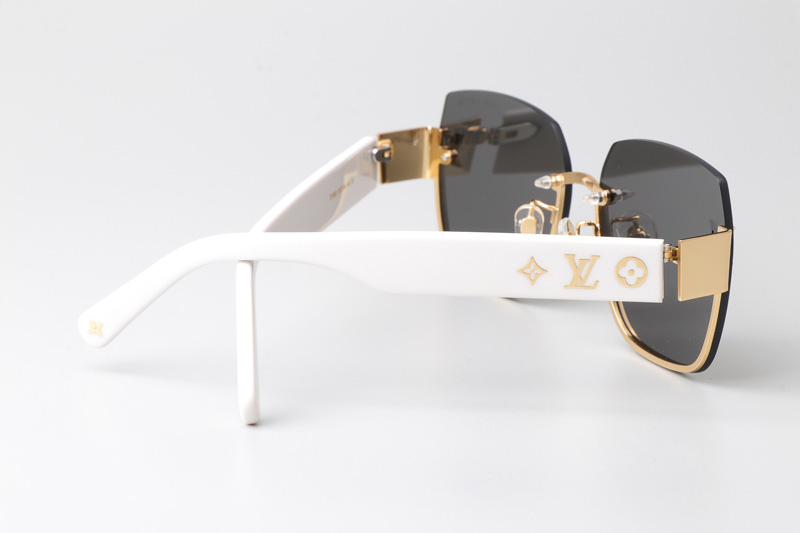 Z1863 Sunglasses Gold White Gray