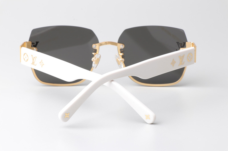 Z1863 Sunglasses Gold White Gray