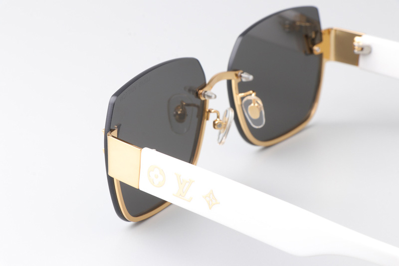 Z1863 Sunglasses Gold White Gray