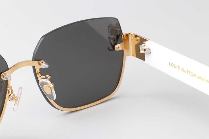 Z1863 Sunglasses Gold White Gray