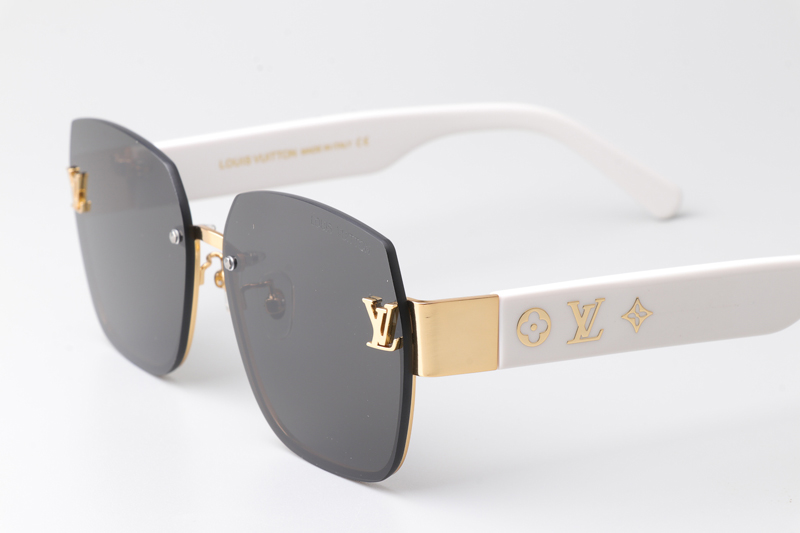 Z1863 Sunglasses Gold White Gray