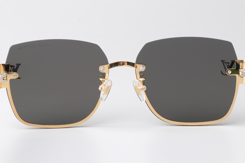 Z1863 Sunglasses Gold White Gray