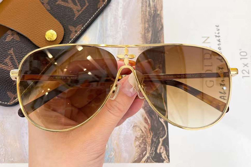 Z1869U Sunglasses Gold Gradient Brown