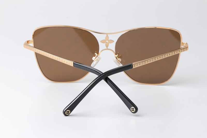 Z1871U Sunglasses Gold Brown Logo