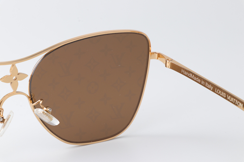 Z1871U Sunglasses Gold Brown Logo