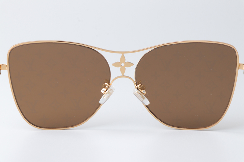 Z1871U Sunglasses Gold Brown Logo