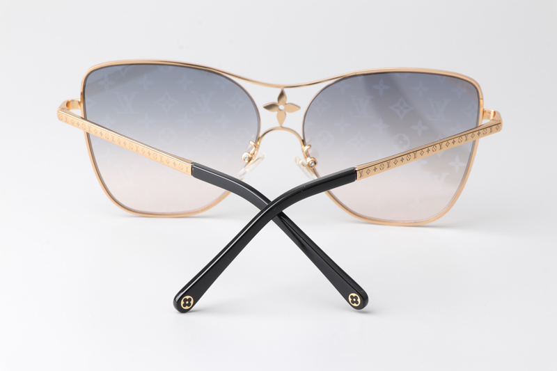 Z1871U Sunglasses Gold Gradient Blue Logo