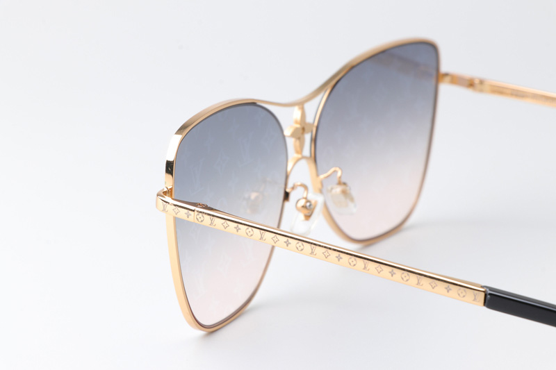 Z1871U Sunglasses Gold Gradient Blue Logo