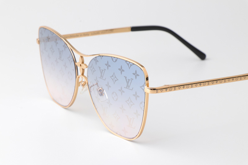 Z1871U Sunglasses Gold Gradient Blue Logo