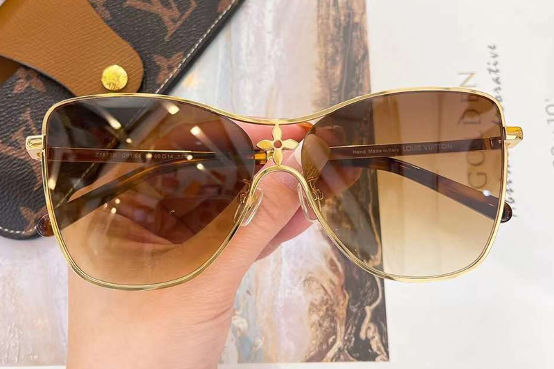 Z1871U Sunglasses Gold Gradient Brown