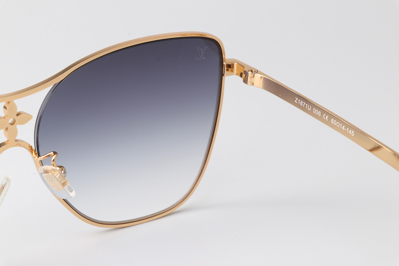 Z1871U Sunglasses Gold Gradient Gray