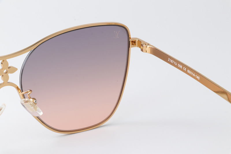 Z1871U Sunglasses Gold Gradient Purple