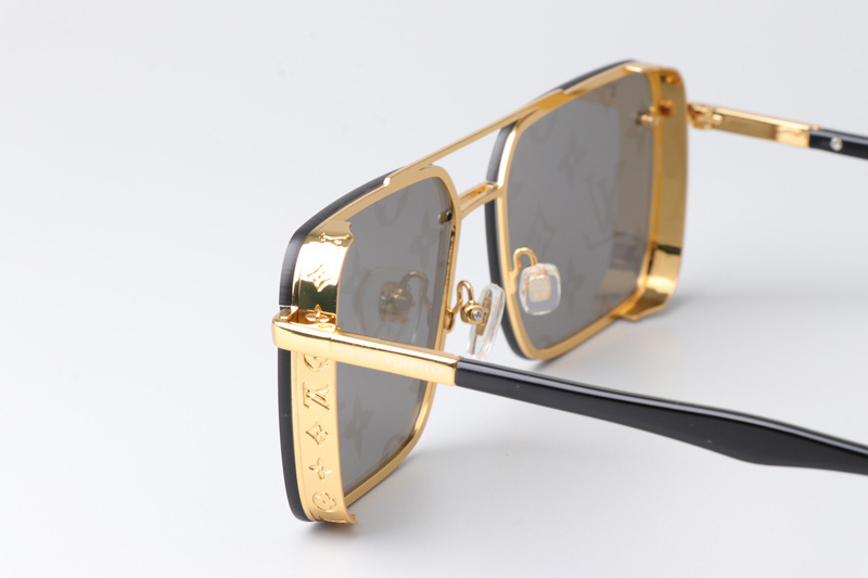 Z1912U Sunglasses Gold Gray Logo