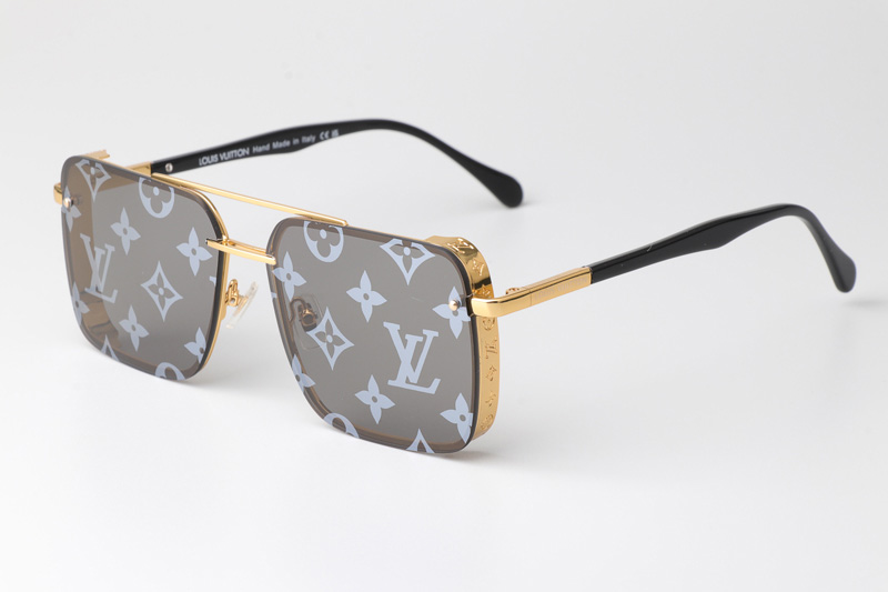 Z1912U Sunglasses Gold Gray Logo