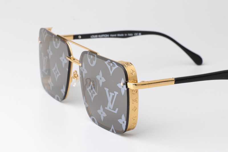 Z1912U Sunglasses Gold Gray Logo