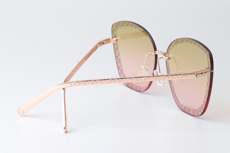 Z1930U Sunglasses Rose Gold Gradient Brown