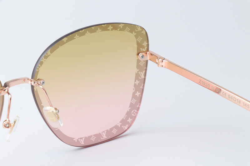 Z1930U Sunglasses Rose Gold Gradient Brown