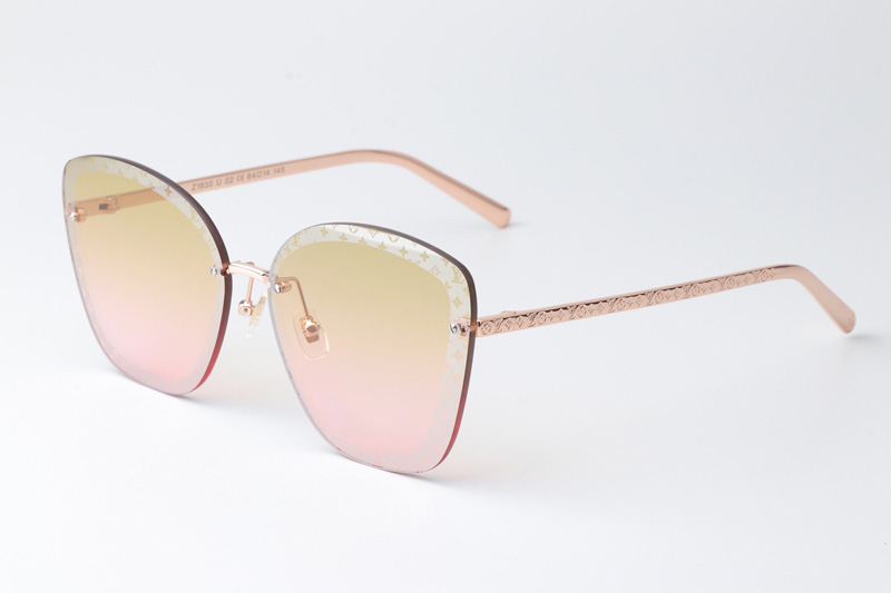 Z1930U Sunglasses Rose Gold Gradient Brown