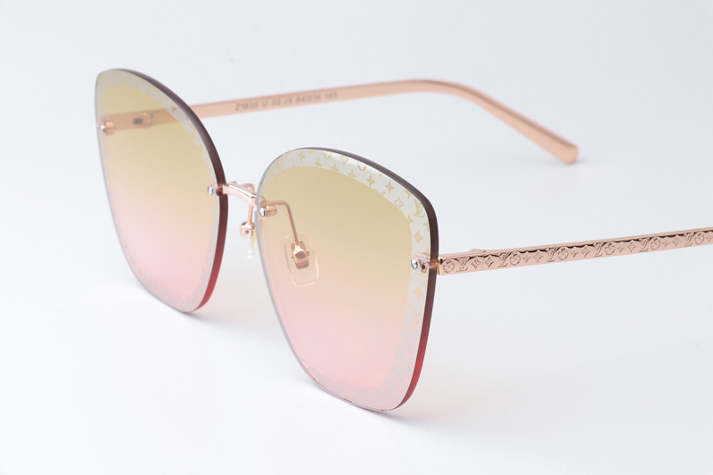 Z1930U Sunglasses Rose Gold Gradient Brown