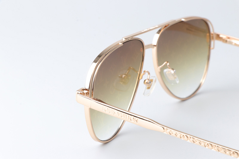 Z1967U Sunglasses Gold Gradient Gold Flash Logo