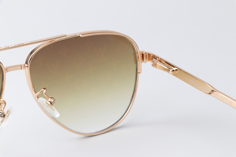 Z1967U Sunglasses Gold Gradient Gold Flash Logo